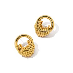 trendy gold chunky hoops studs waterproof non-tarnish hypoallergenic jewellery
