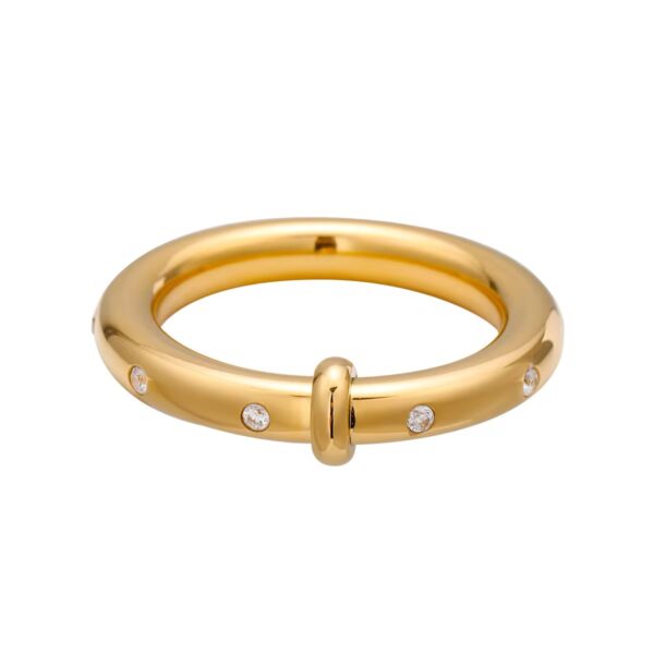 gold plated stainless steel fancy zircon ring anti tarnish tarnish free hypoallergenic waterproof jewellery Pakistan