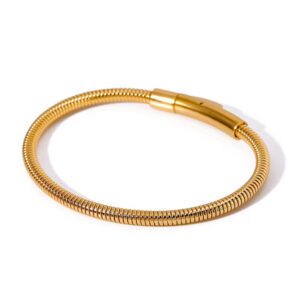 gold plated snake bone bracelet, anti tarnish hypoallergenic, waterproof jewellery