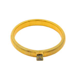 gold plated bangle tarnish free anti-tarnish waterproof zircon bangle chunky statement bracelet