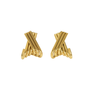 gold plated stainless steel stud earrings anti tarnish tarnish free hypoallergenic waterproof modeen geometric jewellery