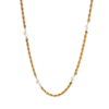 gold plated stainless steel pearl chain necklace anti tarnish tarnish free hypoallergenic waterproof jewellery