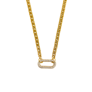 gold plated stainless steel zircon pendant necklace anti tarnish tarnish free hypoallergenic waterproof jewellery