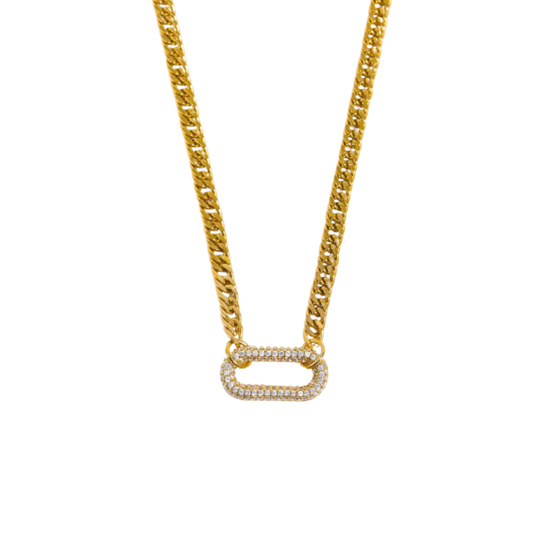 gold plated stainless steel zircon pendant necklace anti tarnish tarnish free hypoallergenic waterproof jewellery