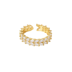 gold plated stainless steel fancy zircon ring anti tarnish tarnish free hypoallergenic waterproof jewellery Pakistan