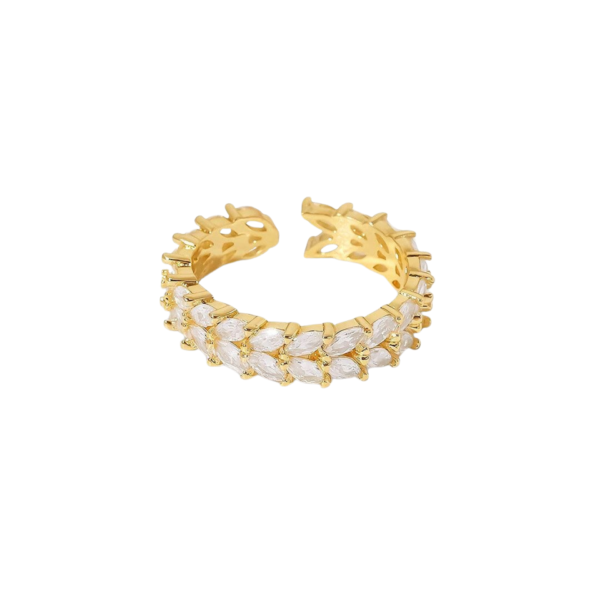 gold plated stainless steel fancy zircon ring anti tarnish tarnish free hypoallergenic waterproof jewellery Pakistan